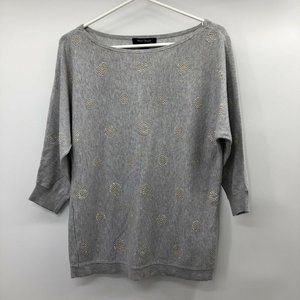 WHBM Grey Sweater Used Details Womens S Used 3/4 Sleeve Pullover